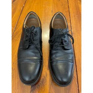 George Men's Black Size 9 Cap Toe Branford Casual Oxford Dress Shoes Comfort